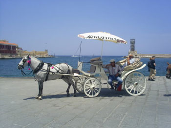 Coach at the Port of Chania